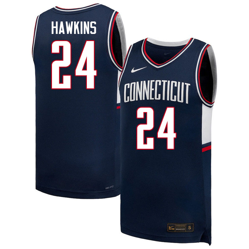 Uconn Huskies #24 Jordan Hawkins College Basketball Jerseys,Uniforms-Retro Navy
